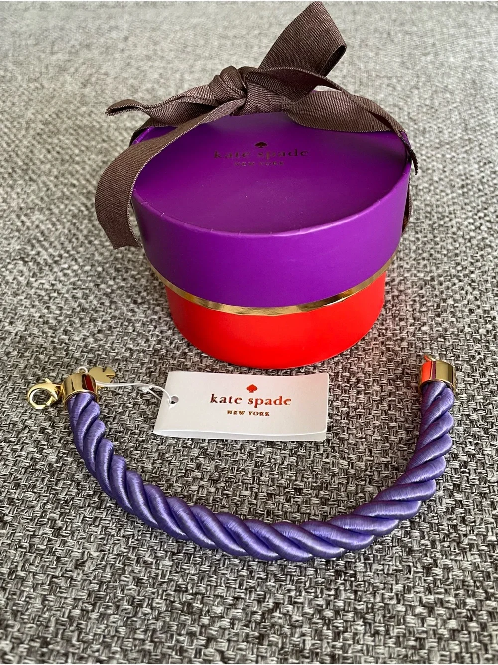 💜 kate spade “learn the ropes” purple twisted rope bracelet with gold hardware - Picture 4 of 6
